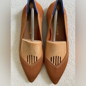 Rothy's  comfy Brown Flats with Blue Trim excellent condition 11.5